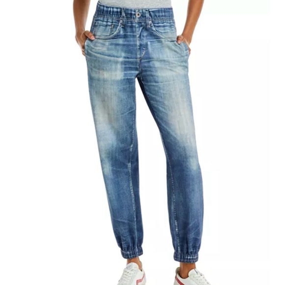 rag & bone Denim - rag & bone Light Blue Washed Denim Jogger Jeans